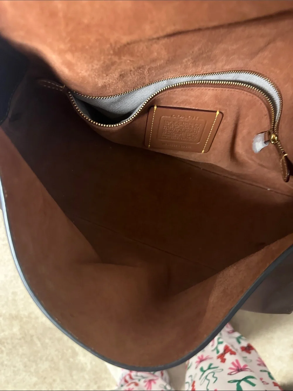 Coach Dark Brown Leather Shoulder Bag with Flap